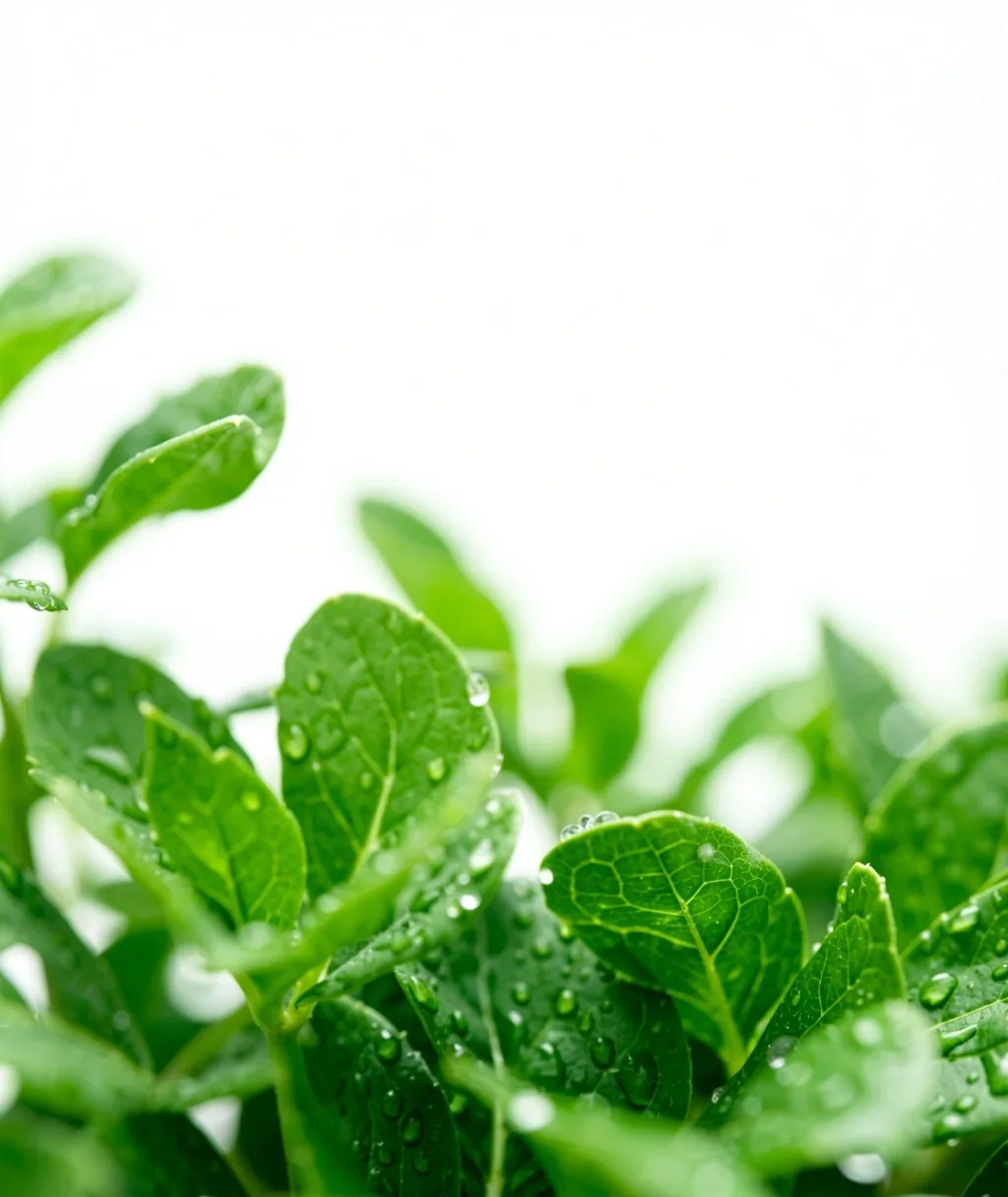 Fresh botanical leaves representing natural wellness ingredients
